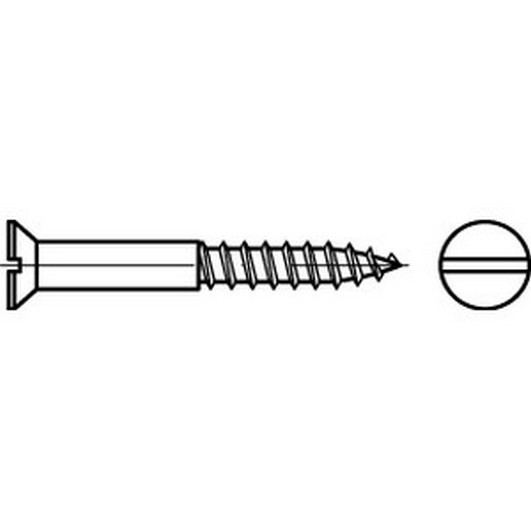 Шуруп-саморез с потайной головкой с прямым шлицем (DIN 97 / Латунь)